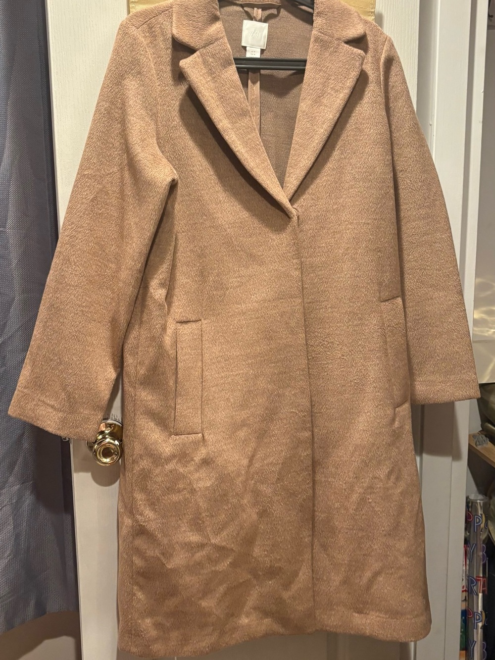 H&M Camel Wool-Blend Trench Coat